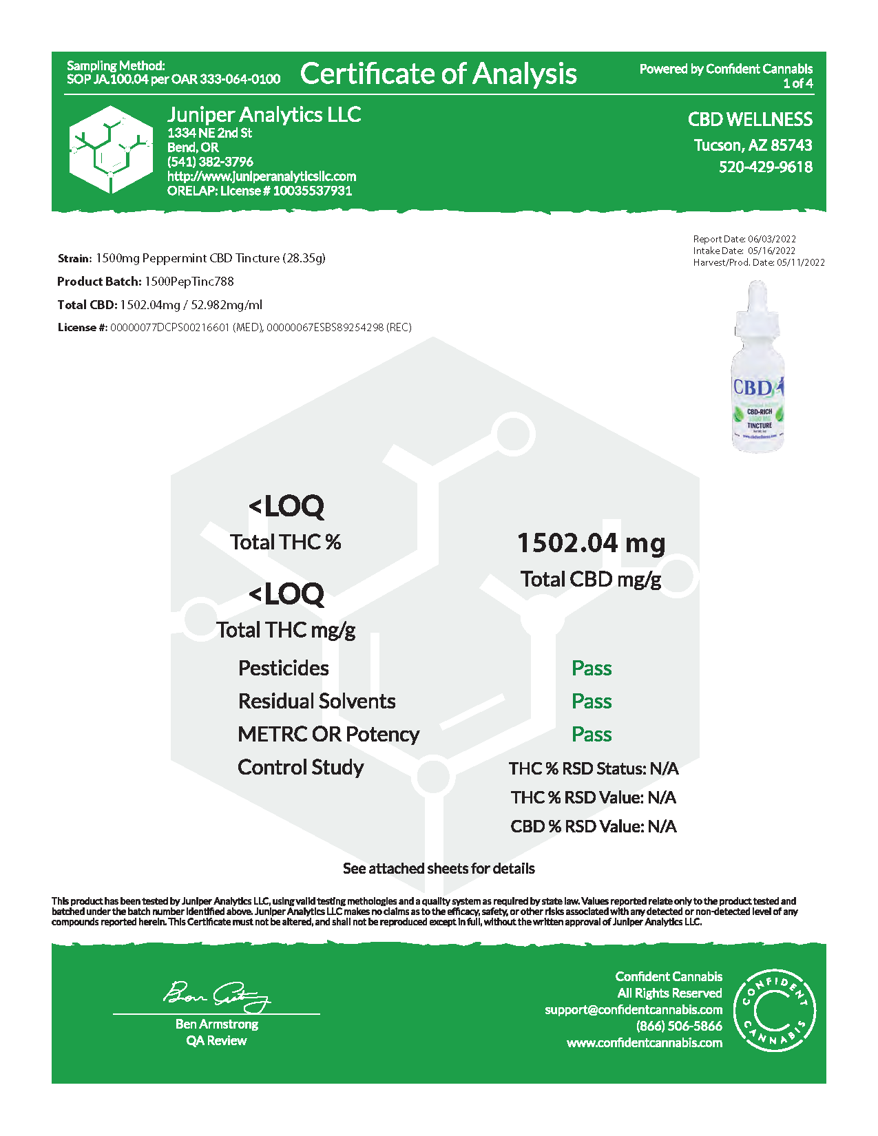 1500mg CBD Peppermint Tincture